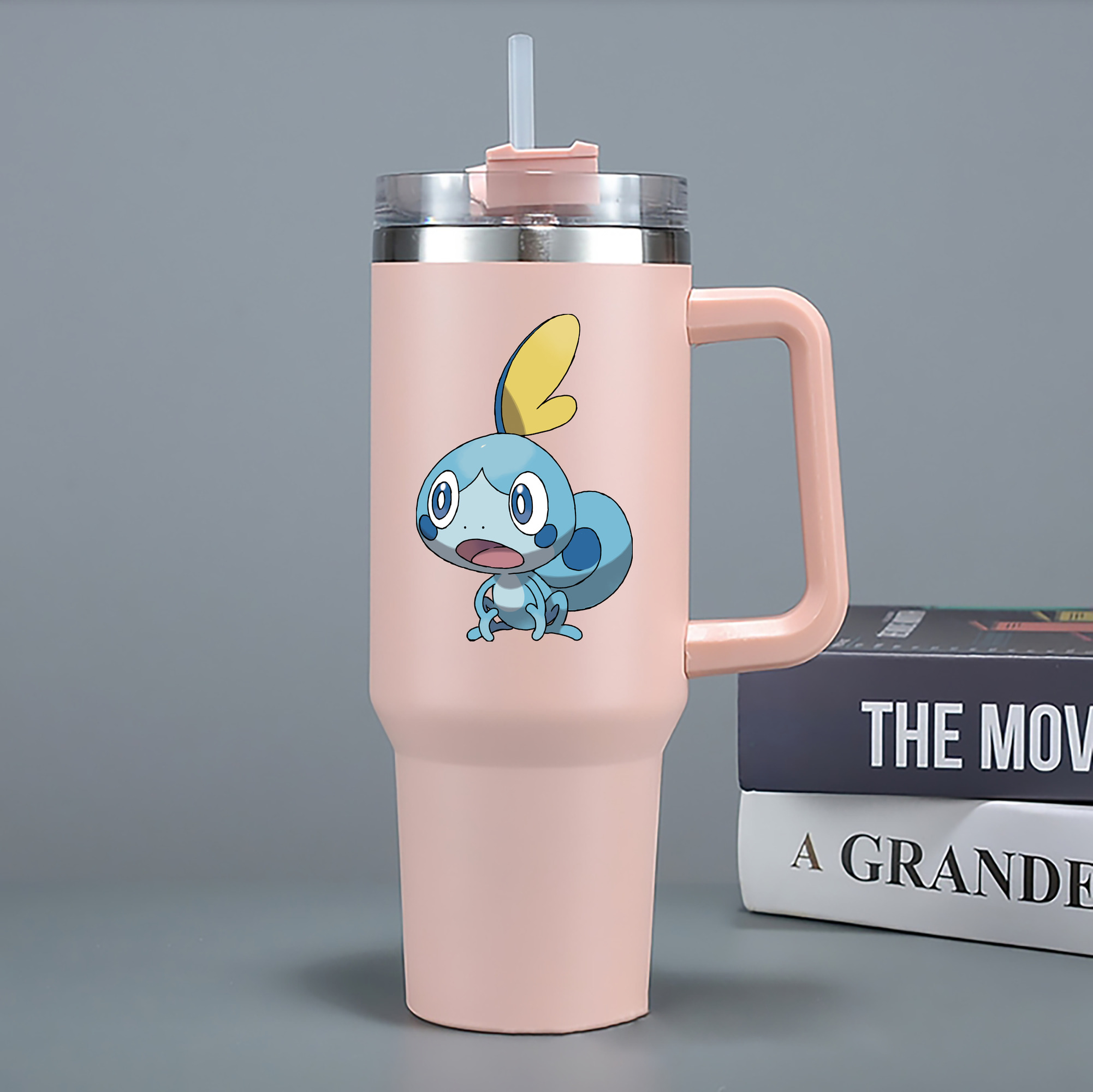 （画像用） ポケットモンスター Pokémon 1200mL車用タンブラー - クリスタルステッカー（プラスチックストロー付き）